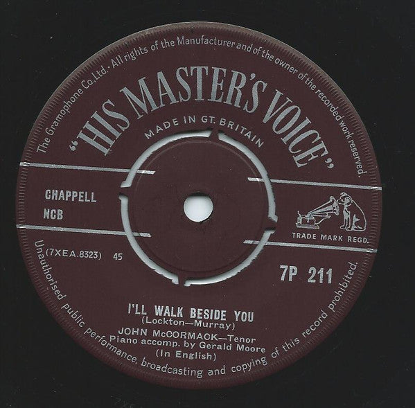 John McCormack (2) : The Star Of The County Down / I'll Walk Beside You (7", Single)