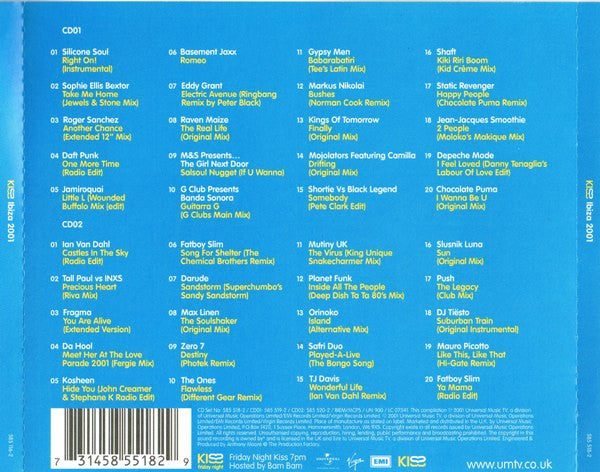 Various : Kiss Ibiza 2001 (2xCD, Comp, M/Print, P/Mixed)