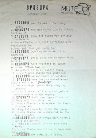Erasure : Sometimes (12", Promo)