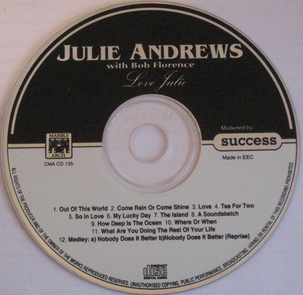 Julie Andrews With Bob Florence : Love Julie (CD, Album, RE)