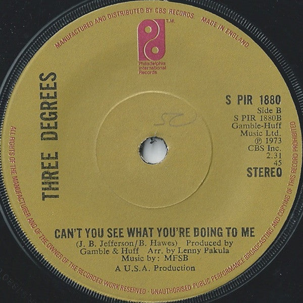 The Three Degrees : Dirty Ol' Man (7")
