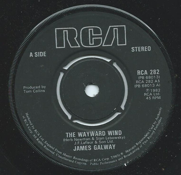 James Galway : The Wayward Wind  (7", Single)