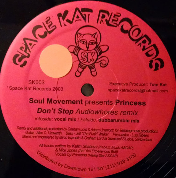 Soul Movement Presents Princess (12) : Don't Stop (Audiowhores Remixes) (12")