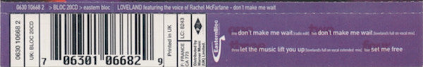 Loveland Featuring The Voice Of Rachel McFarlane : Don't Make Me Wait (CD, Single)