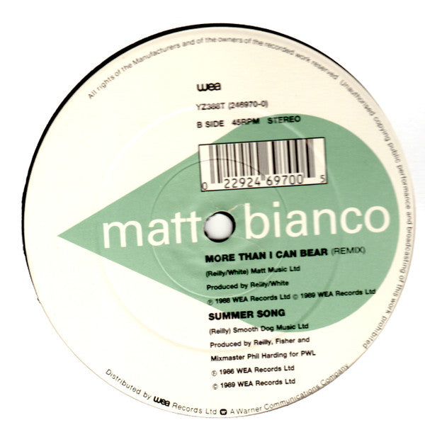 Matt Bianco : Say It's Not Too Late (12", Single)