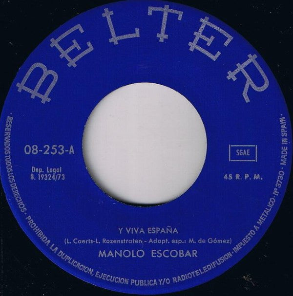 Manolo Escobar : Y Viva España (7", Single)