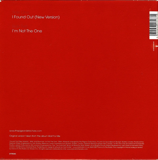 The Pigeon Detectives : I Found Out (7", Single, 1/2)