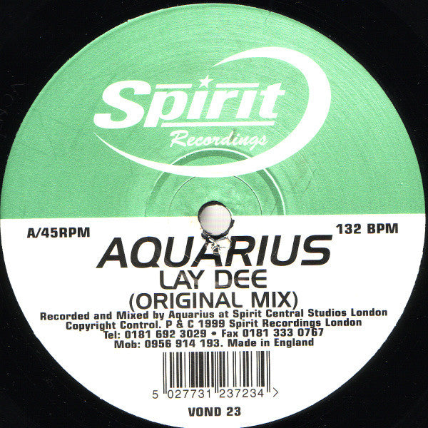 Aquarius (2) : Lay Dee / Space Dub (12")