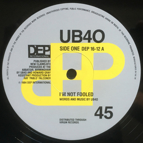 UB40 : I'm Not Fooled / The Pillow (12", Single)