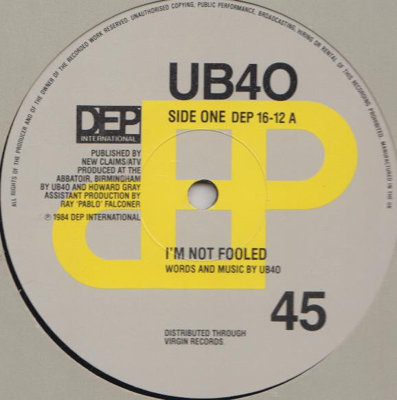 UB40 : I'm Not Fooled / The Pillow (12", Single)