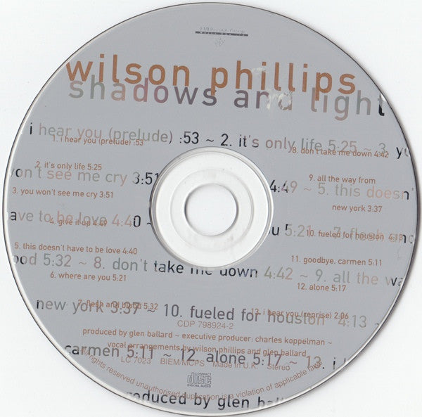 Wilson Phillips : Shadows And Light (CD, Album)