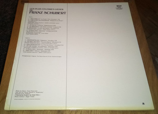 Franz Schubert - Kathleen Ferrier, Margaret Price, Helen Watts, Hermann Prey, Stuart Burrows, Tom Krause : Les Plus Celebres Lieder De Franz Schubert  (LP, Comp)