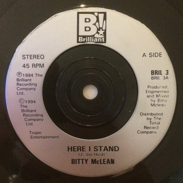 Bitty Mclean : Here I Stand (7", Single)