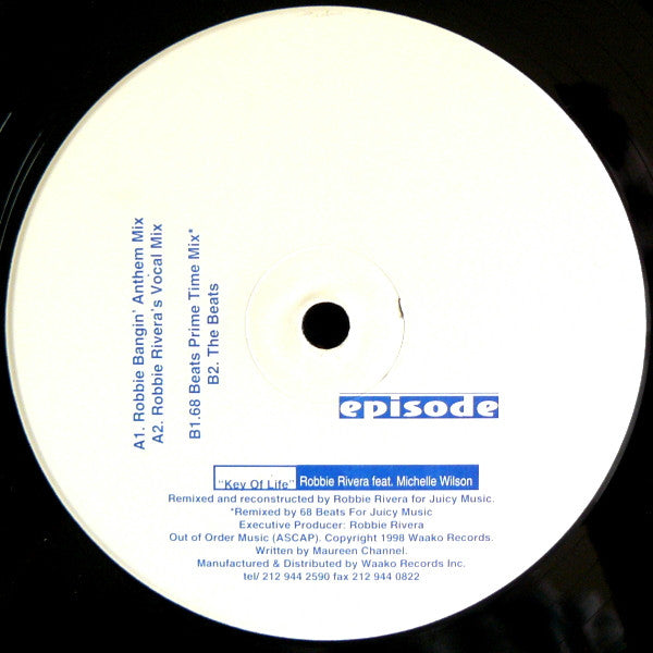 Robbie Rivera Feat. Michelle Wilson : Key Of Life (12")