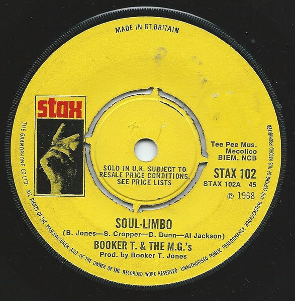Booker T & The MG's : Soul-Limbo (7", Single)