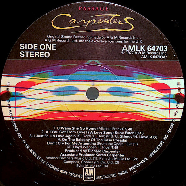 Carpenters : Passage (LP, Album, Gat)