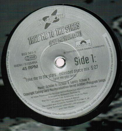 K. Da Cruz : Take Me To The Stars (Give Me Your Love) (12", Maxi)