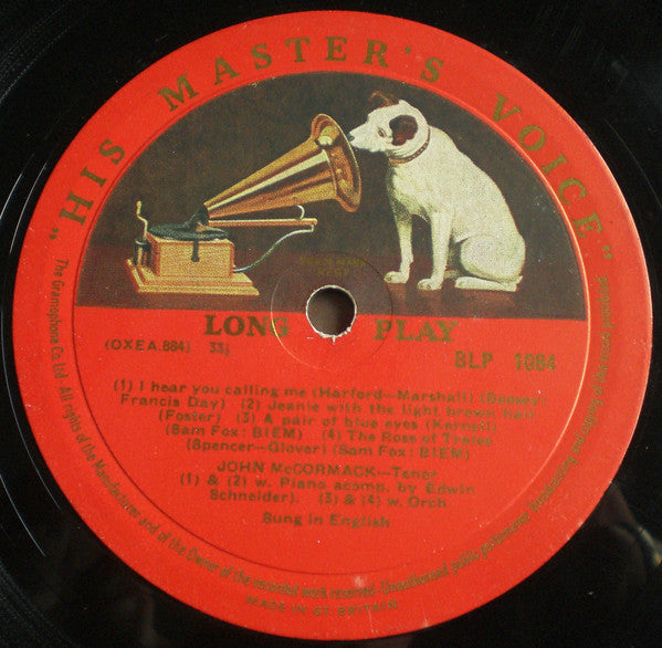 John McCormack (2) : Favourite Songs By John McCormack (10", Comp)