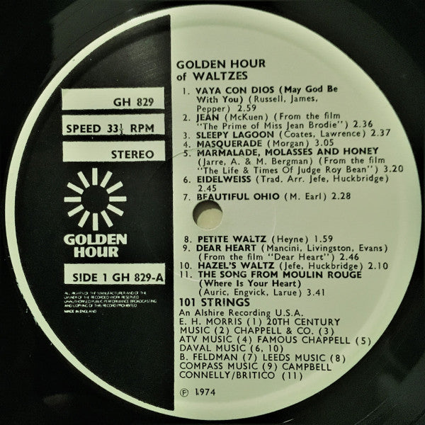 101 Strings : Golden Hour Of Waltzes (LP, Comp)