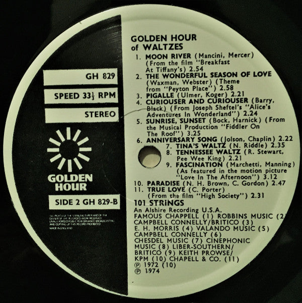 101 Strings : Golden Hour Of Waltzes (LP, Comp)
