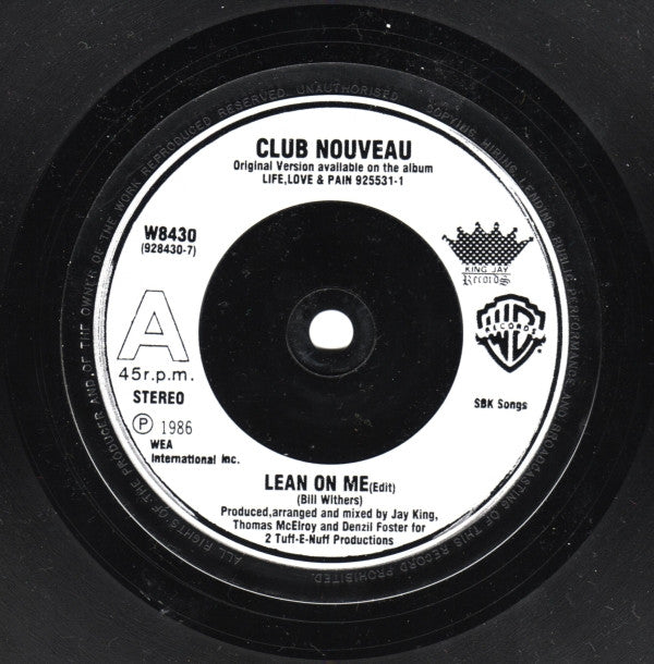 Club Nouveau : Lean On Me (7", Single, Sil)