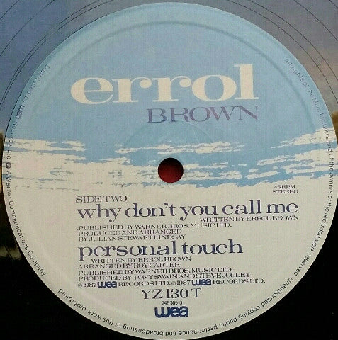 Errol Brown : Personal Touch (12", Single)