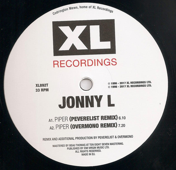 Jonny L : Piper Remixes (12")