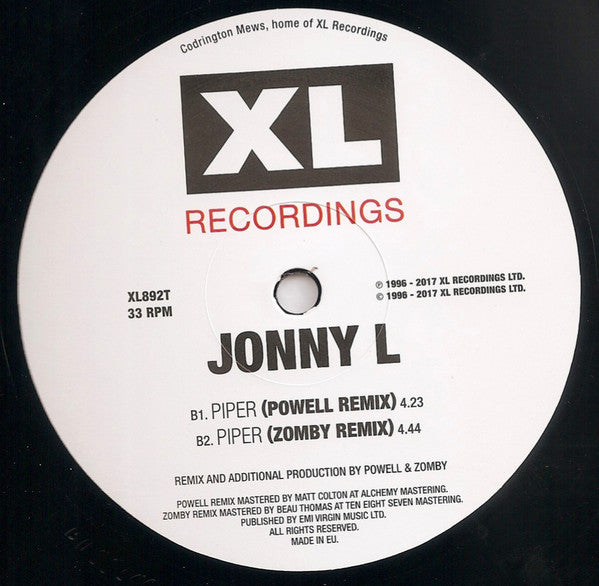 Jonny L : Piper Remixes (12")