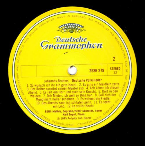 Johannes Brahms, Edith Mathis, Peter Schreier, Karl Engel : Da Unten Im Tale -  Brahms: Deutsche Volkslieder (LP, Album)