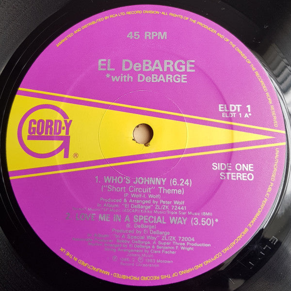 El DeBarge : Who's Johnny ("Short Circuit" Theme) (12", Single)