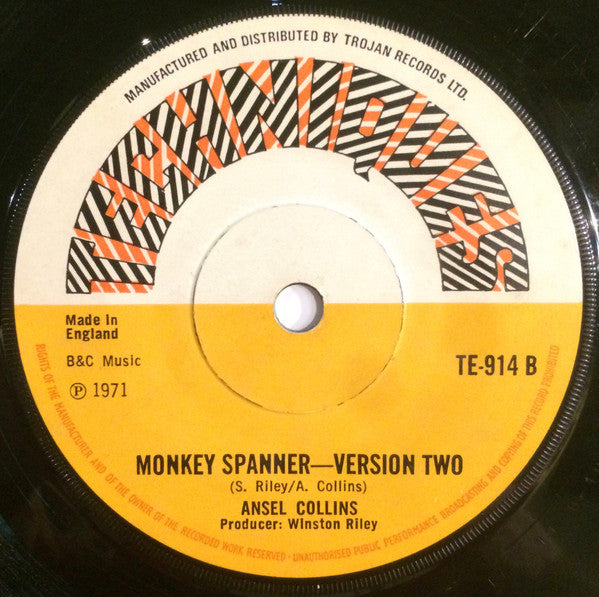 Dave & Ansel Collins : Monkey Spanner (7", Single, Sol)