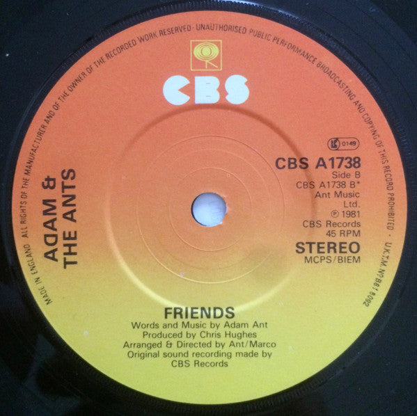 Adam And The Ants : Ant Rap (7", Single, Win)