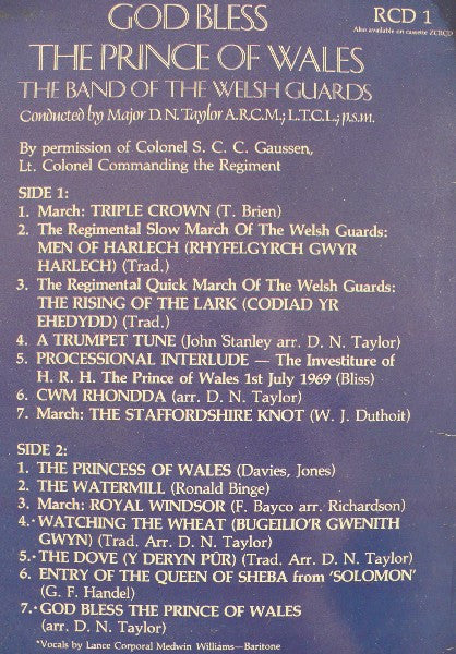 Band Of The Welsh Guards : God Bless The Prince Of Wales (LP)