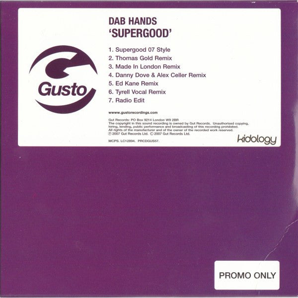 The Dab Hands : Supergood (CD, Promo, Car)