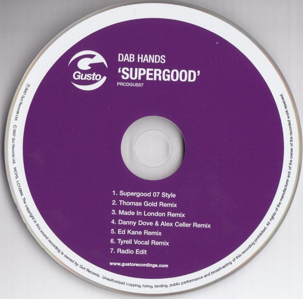 The Dab Hands : Supergood (CD, Promo, Car)