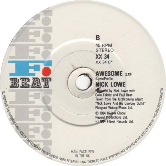Nick Lowe : Half A Boy And Half A Man (7", Single)