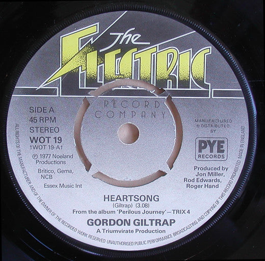 Gordon Giltrap : Heartsong (7", Single, Kno)