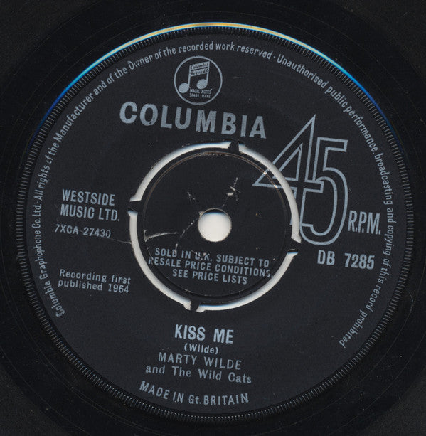 Marty Wilde And His Wildcats : Kiss Me (7", Single)