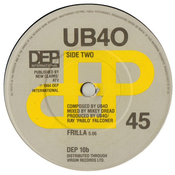 UB40 : Cherry Oh Baby (7", Single)