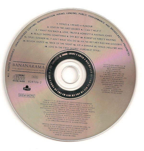 Bananarama : The Greatest Hits Collection (CD, Comp, RE)