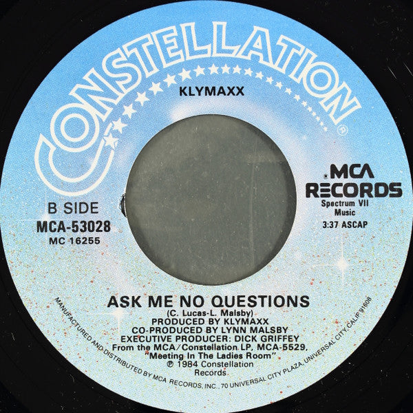 Klymaxx : I'd Still Say Yes (7", Single, Glo)