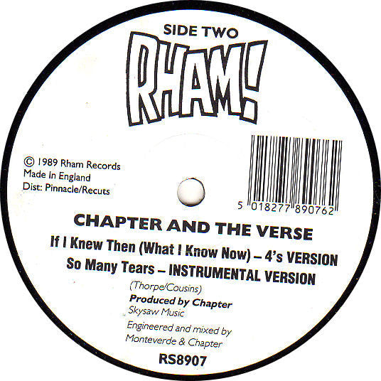 Chapter And The Verse : If I Knew Then (What I Knew Now) (12")