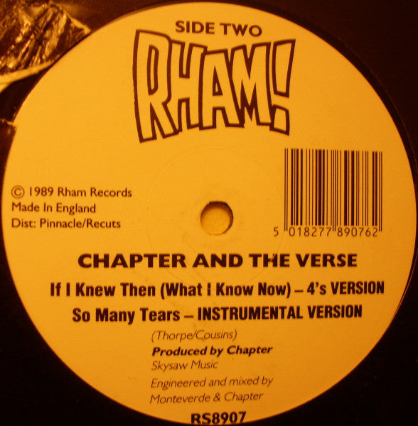 Chapter And The Verse : If I Knew Then (What I Knew Now) (12")