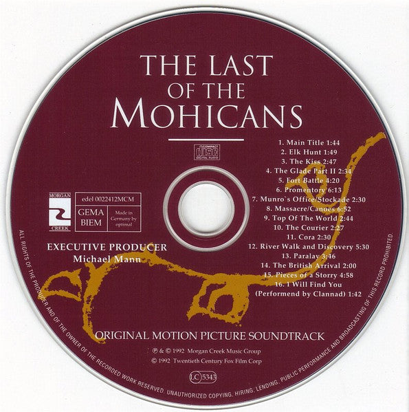 Trevor Jones / Randy Edelman : The Last Of The Mohicans (Original Motion Picture Soundtrack) (CD, Album)