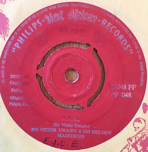 Sir Victor Uwaifo & His Melody Maestroes : J.J.C.  (7", Mono)