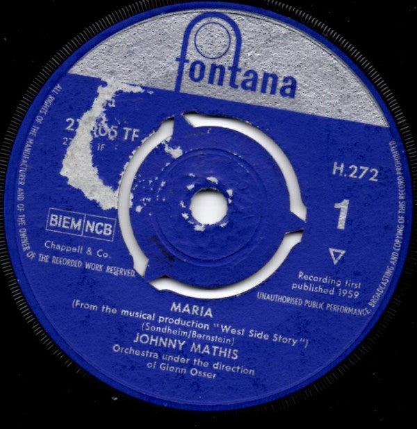 Johnny Mathis : Maria / Hey Love (7", Tri)