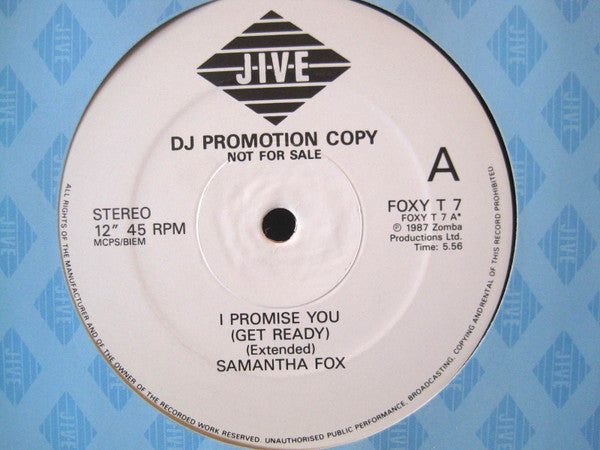 Samantha Fox : I Promise You (Get Ready) (12", Promo)
