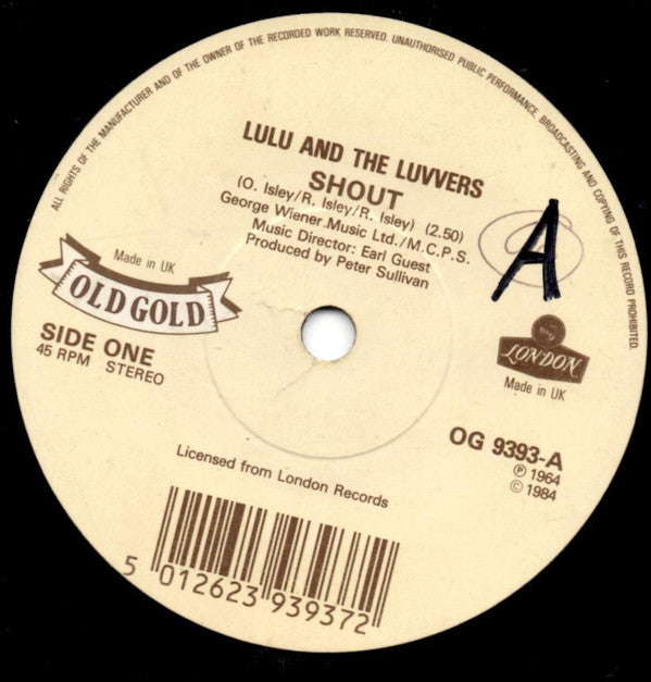 Lulu And The Luvvers / Dave Berry : Shout / The Crying Game (7", Single)