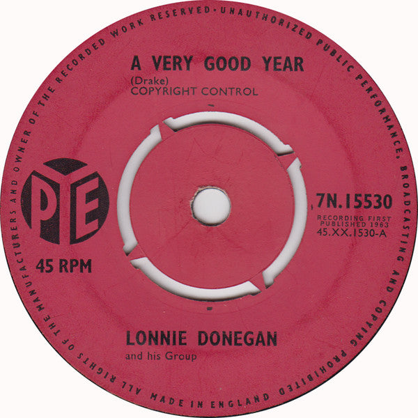 Lonnie Donegan And His Group : A Very Good Year (7", Single, Fou)