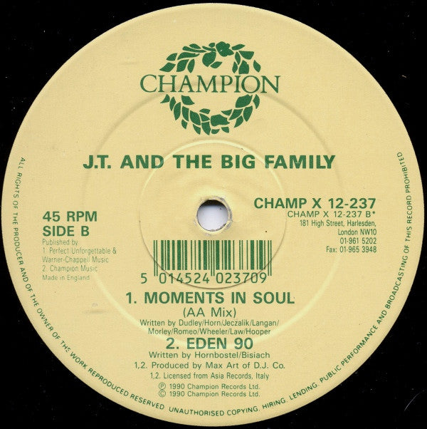 J.T. And The Big Family : Moments In Soul (Remix) (12")